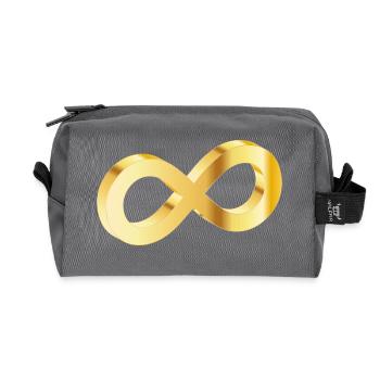 Infinity gold - Recycled Toiletry Zip Bag - anthracite - Front