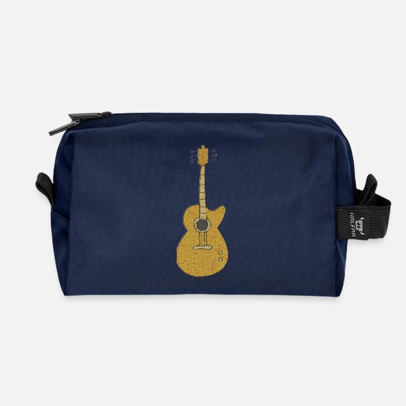 guitar - Recycled Toiletry Zip Bag - navy