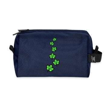Maple Leaf Autumnal Leaves - Recycled Toiletry Zip Bag - navy - Front