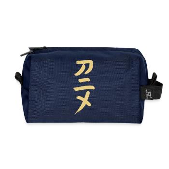 Anime (Trickfilm) Japanisch / Katakana Schrift - Recycelte Kulturtasche - Navy - Vorne