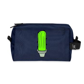 Cactus Plant Prickly Spiny Deserts Cacti - Recycled Toiletry Zip Bag - navy - Front