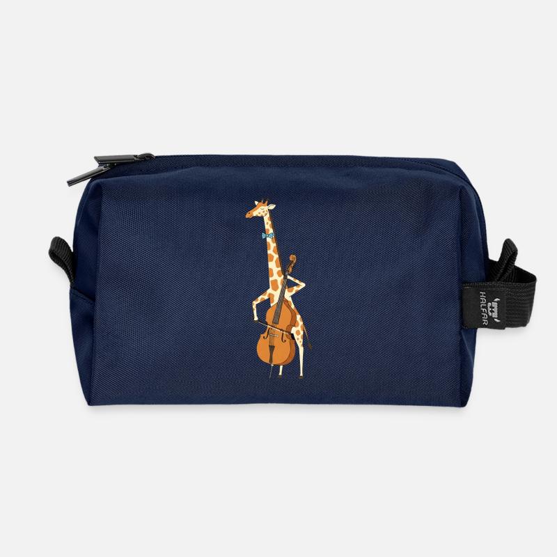 Giraffenmusiker mit Cello - Recycelte Kulturtasche - Navy