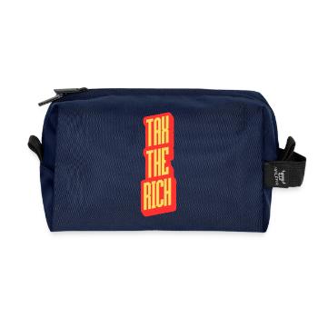 Tax The Rich - Recycled Toiletry Zip Bag - navy - Front