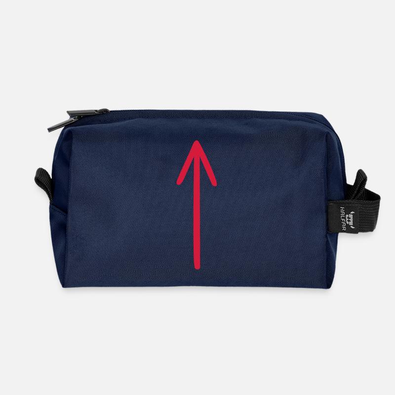 Pfeil selbst gestalten DIY - Recycelte Kulturtasche - Navy