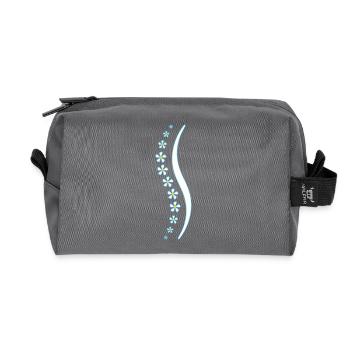 Flower spine blue - Recycled Toiletry Zip Bag - anthracite - Front