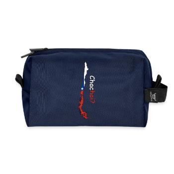 Chile Silhouette Flagge - Recycelte Kulturtasche - Navy - Vorne