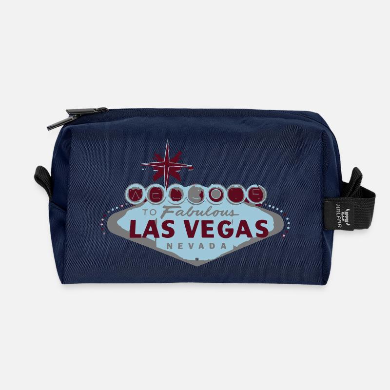 las vegas - Recycled Toiletry Zip Bag - navy