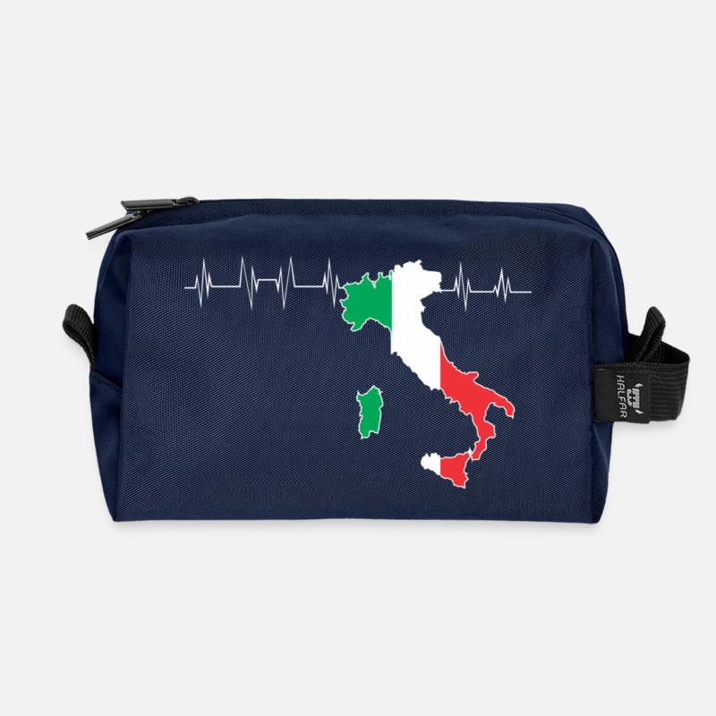 Italien Herz - Recycelte Kulturtasche - Navy
