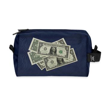 Geld - Dollar - Bargeld - Recycelte Kulturtasche - Navy - Vorne