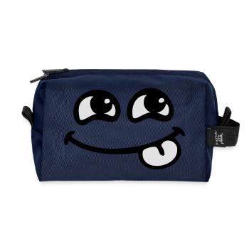 smile tongue - Recycled Toiletry Zip Bag - navy - Front