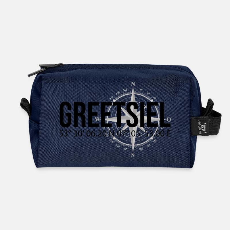 Koordinaten Greetsiel - Recycelte Kulturtasche - Navy