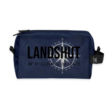 Koordinaten Landshut - Recycelte Kulturtasche - Navy - Vorne