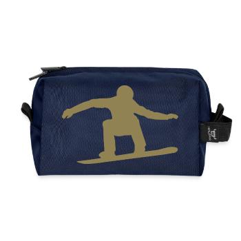 Snowboarder Silhouette Winter Sport Schnee - Recycelte Kulturtasche - Navy - Vorne