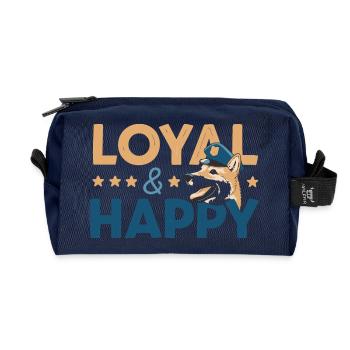 Loyale & Glückliche Grafik - Recycelte Kulturtasche - Navy - Vorne