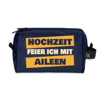 Geschenk für Aileen - Recycelte Kulturtasche - Navy - Vorne