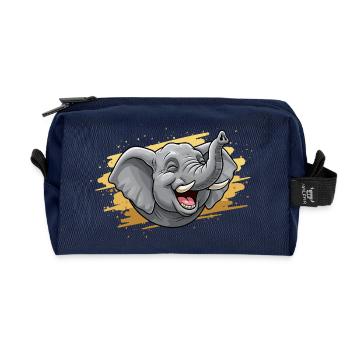 Lachender Elefantenkopf Comic - Recycelte Kulturtasche - Navy - Vorne