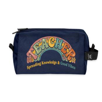 Lachen, Wissen & Gute Vibes - Recycelte Kulturtasche - Navy - Vorne
