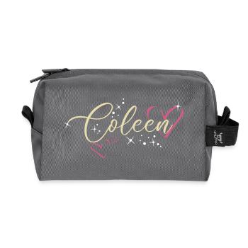 Coleen Nom Prénom Calligraphie Coeur - Trousse de toilette en tissu recyclé - anthracite - Devant
