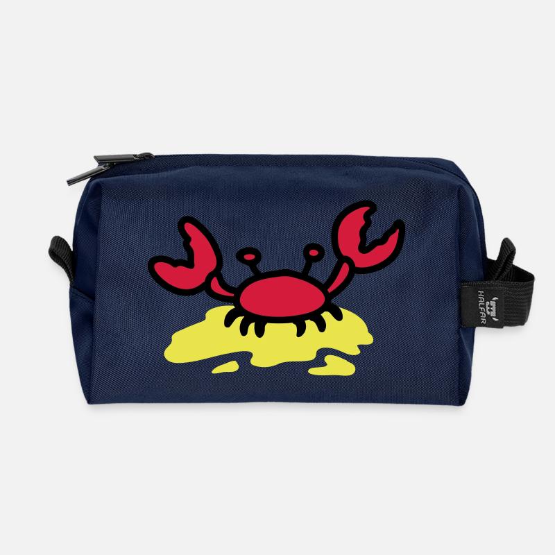 Krebs - Strand - Recycelte Kulturtasche - Navy