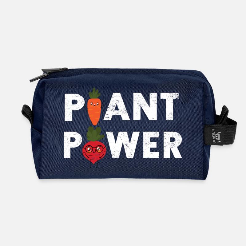 Veganer Vegetarier Tierschutz Geschenkidee - Recycelte Kulturtasche - Navy