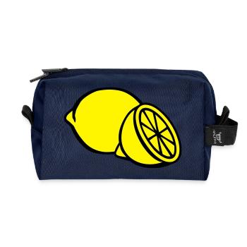 Zitrone - Recycelte Kulturtasche - Navy - Vorne