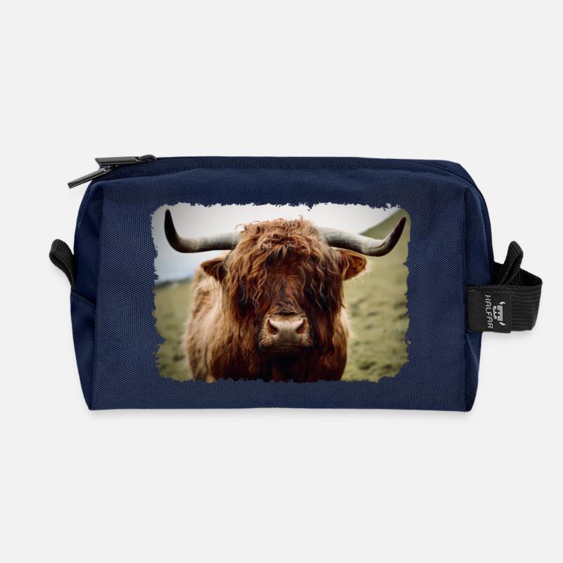 Hochlandrind - Recycelte Kulturtasche - Navy