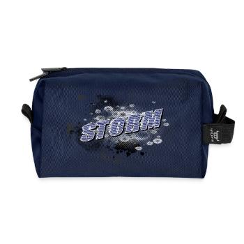 STORM Storm with Background - Recycled Toiletry Zip Bag - navy - Front