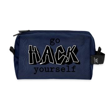 Hacken Sie sich selbst - Recycelte Kulturtasche - Navy - Vorne
