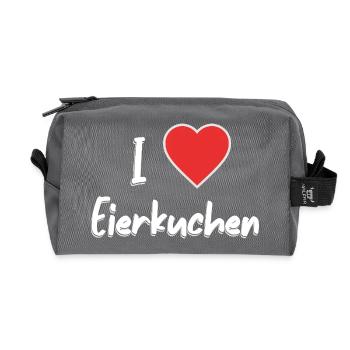 I love pancakes Funny design I love - Recycled Toiletry Zip Bag - anthracite - Front