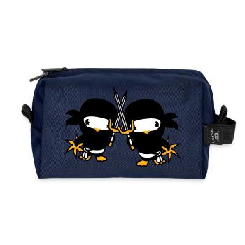 2 Vögel Ninja Kämpfer Assassin Schwert Ninjastern - Recycelte Kulturtasche - Navy - Vorne