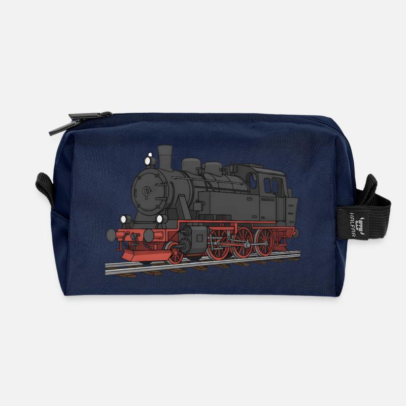 Lok Lokomotive Eisenbahn - Recycelte Kulturtasche - Navy