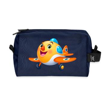 Süßes Kinderflugzeug Cartoon – Flugzeug - Recycelte Kulturtasche - Navy - Vorne