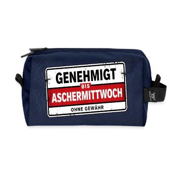 Satire approuvée jusqu’au mercredi des Cendres - Trousse de toilette en tissu recyclé - marine - Devant