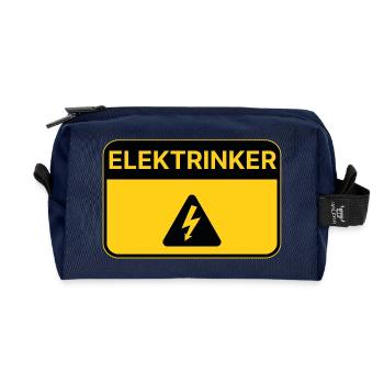 Elektrinker – Funny pun Electrician Beer - Recycled Toiletry Zip Bag - navy - Front