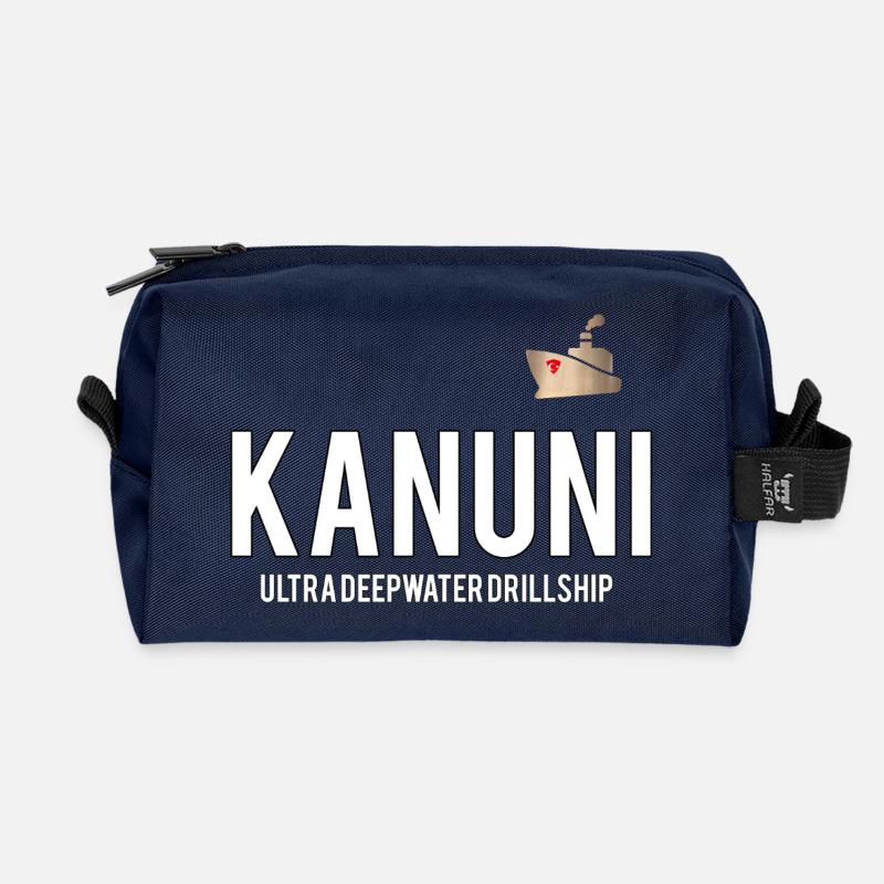 Kanuni Deep Sea Drill Chip Logo - Recycled Toiletry Zip Bag - navy