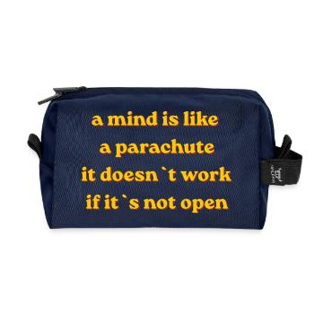 Parachute Mindset Zitat - Recycelte Kulturtasche - Navy - Vorne