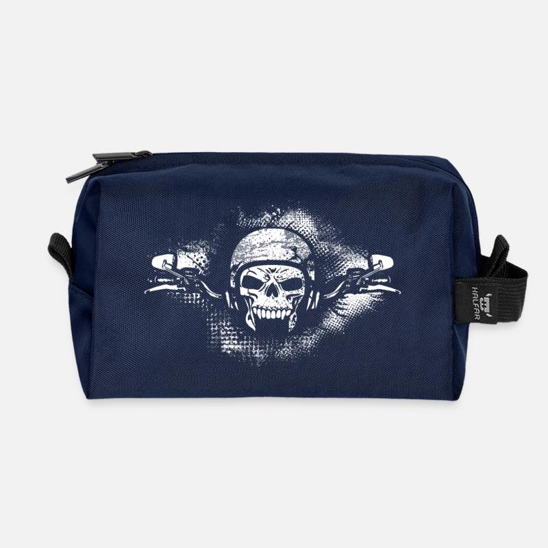 Motorradfahrer-logo - Recycelte Kulturtasche - Navy