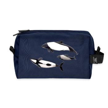 Dolphin of Commerson - Tonina - Commerson's dolphin - Recycled Toiletry Zip Bag - navy - Front