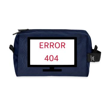 Computer Error 404 - Recycled Toiletry Zip Bag - navy - Front