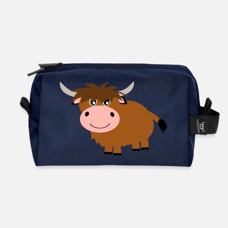 Hochlandrind Kuh - Recycelte Kulturtasche - Navy