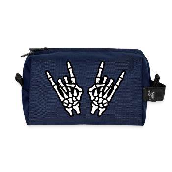 Hand Party Skelett - Recycelte Kulturtasche - Navy - Vorne