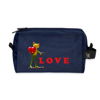 Liebe Samen mit bunten Samen - Recycelte Kulturtasche - Navy - Vorne