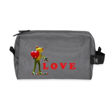Graines d’amour avec coeur et comestibilité de la graine - Trousse de toilette en tissu recyclé - anthracite - Devant
