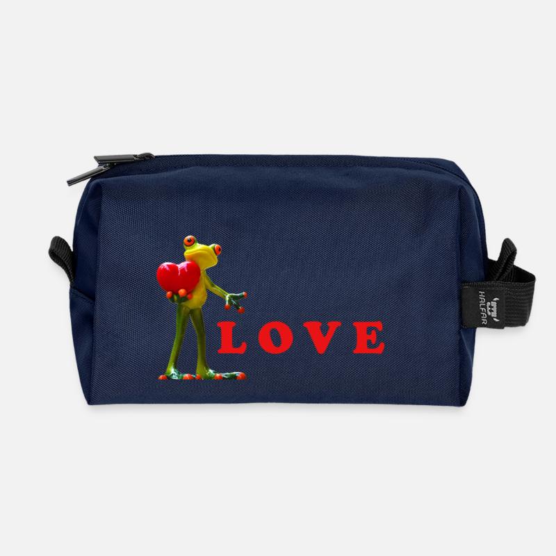 Love Seeds with Heart and Seed Edibility - Recycled Toiletry Zip Bag - navy