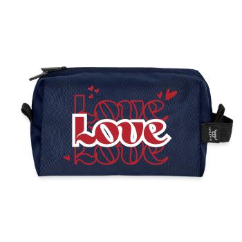 Liebe Liebe Liebe - Recycelte Kulturtasche - Navy - Vorne