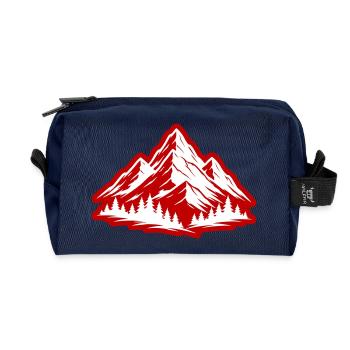 Mountains Nature Symbol - Recycled Toiletry Zip Bag - navy - Front