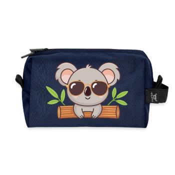 Koala chic sur tronc avec lunettes - Trousse de toilette en tissu recyclé - marine - Devant