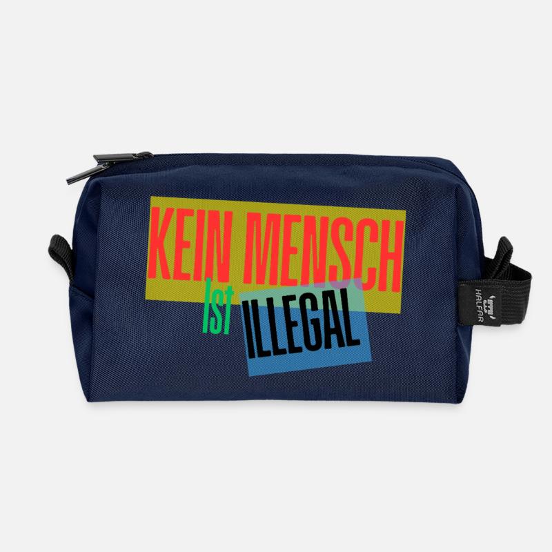 Kein Mensch ist Illegal Protest-Design - Recycelte Kulturtasche - Navy