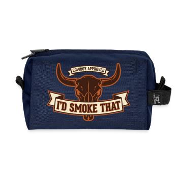 Bull Skull Cowboy zugelassener Raucher - Recycelte Kulturtasche - Navy - Vorne