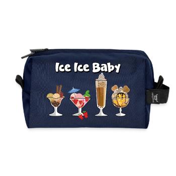 Eisbecher, Eisdessert - Recycelte Kulturtasche - Navy - Vorne